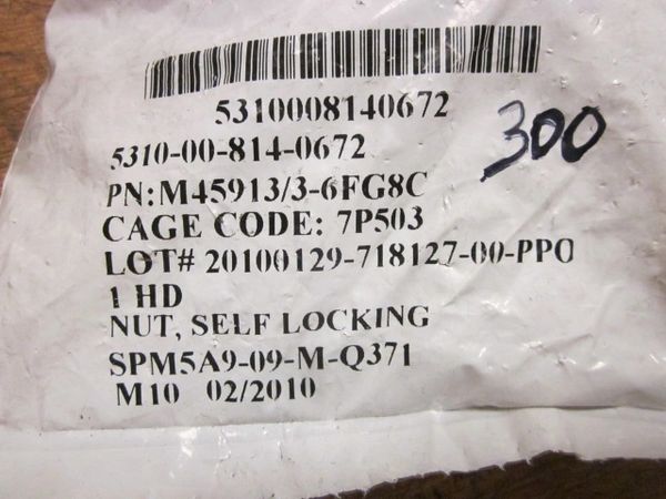20 SELF-LOCKING NUTS MS51943-36, 5310-00-814-0672 NOS