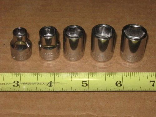 5 CRAFTSMAN 3/8" DR 6 POINT SOCKETS 5/16" - 9/16" GOOD CONDITION