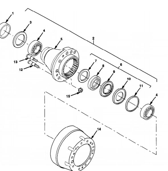 M1070 HUB AND DRUM OUTSIDE RETAINING RING N2245B1120 NOS