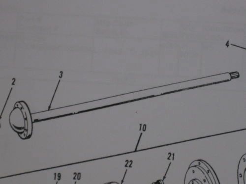 M35 2 1/2 TON SERIES REAR AXLE SHAFT 7521730 NOS