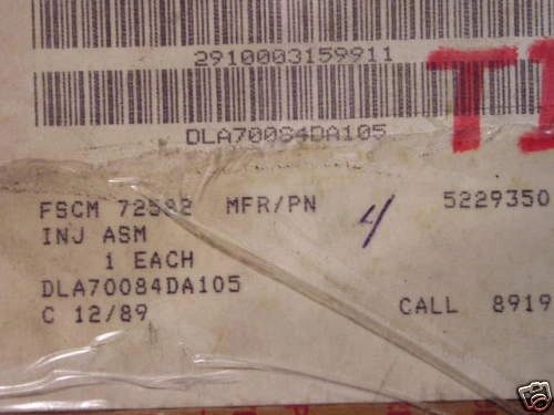 DETROIT DIESEL C50 INJECTOR 53 S, 5229350, 2910-00-315-9911 NOS