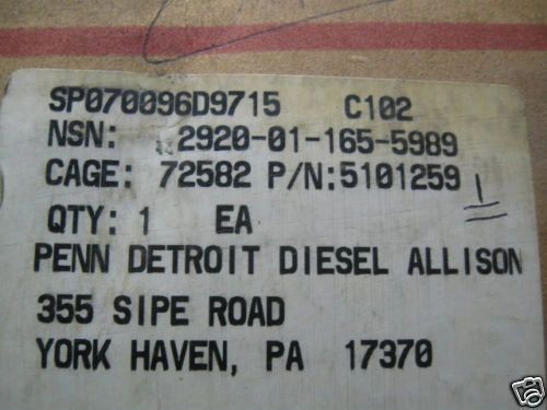 DETROIT DIESEL ROTOR ASSY, 92 SERIES 5101259 NOS