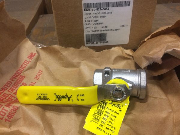 APOLLO FULL FLOW BALL VALVE 76-103-01A, CF8M NEW