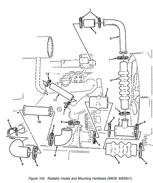 M939 RADIATOR HOSE 12256468 NOS