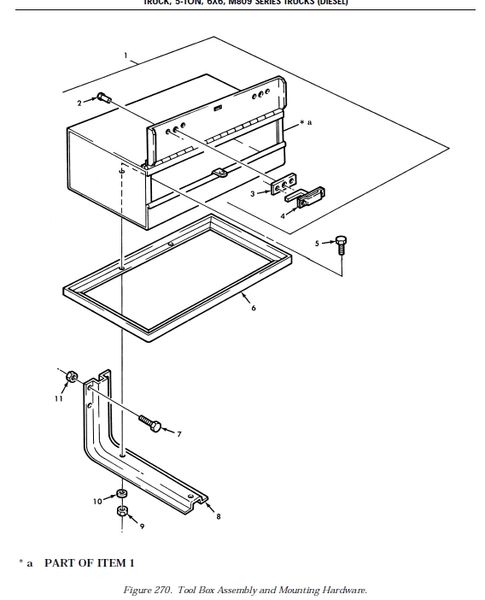 M809 TOOL BOX ASSEMBLY 10871462 NOS