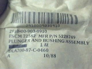 M561 GAMA GOAT PLUNGER AND BUSHING ASSEMBLY 5228749 NOS