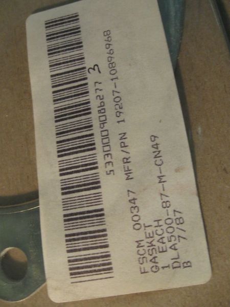 M50A2 EXHAUST GASKET 10896968 NOS