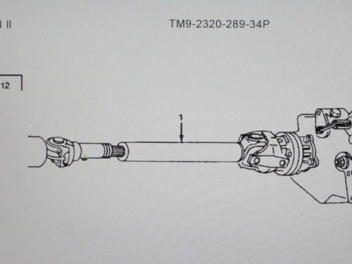 M1008 M1009 FRONT PROPELLER SHAFT 7845102, 2520-01-189-0596 NOS