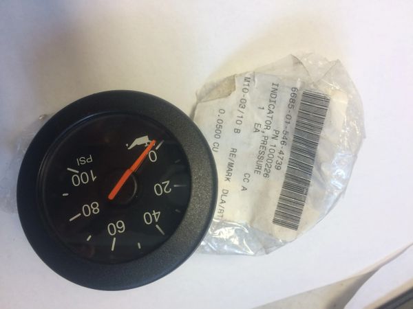 GENERAL DYNAMICS, MRAP PRESSURE INDICATOR GAGE 1000226, 6685-01-546-4739 NOS