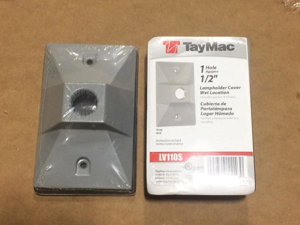 TAYMAC RECTAGULAR 1 HOLE LAMP HOLDER COVER LV110S NEW