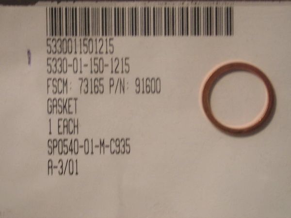 M1008, M1009, M1113, M1114 FUEL INJECTOR GASKET 14022557, 5330-01-150-1215 NOS