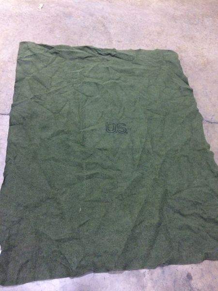 MILITARY ISSUED FIRE RETARDANT WOOL BLANKET 62" X 80" NOS