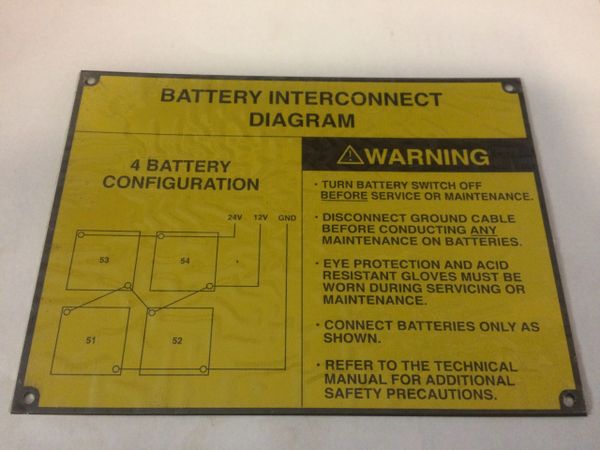 M1078 INSTRUCTION PLATE 12420459-001, 9905-01-392-8089 NOS