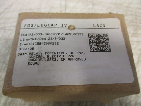 1 GENERAL ELECTRIC 3ARR3FJ10EE3 RELAY NOS