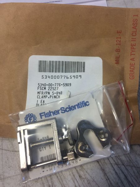 FISHER SCIENTIFIC PINCH CLAMP 5-848, 5340-00-776-5909 NOS