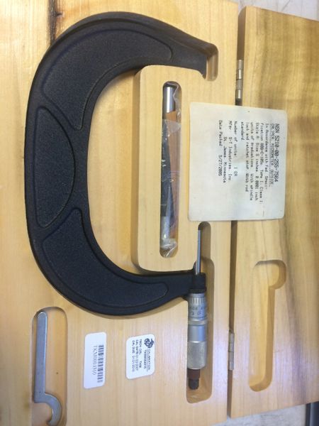 SCHERR-TUMICO OUTSIDE MICROMETER CALIPER SIZE 5 INCH 0.0001" GRAD NOS