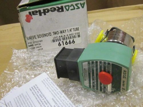 ASCO RED HAT TWO-WAY 1/4" TUBE SOLENOID VALVE NEW