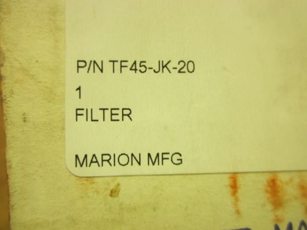MARION HYDRAULIC SUCTION FILTER TF45-JK-20 NOS