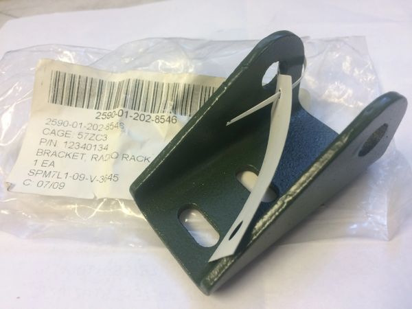 M998 RADIO RACK BRACKET 12340134, 2590-01-202-8546 NOS