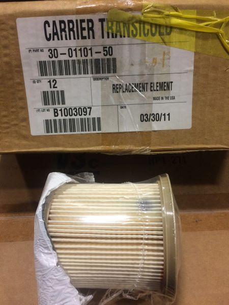 1 BOX OF 12 CARRIER TRANSICOLD FILTER ELEMENTS 30-01101-50 NOS