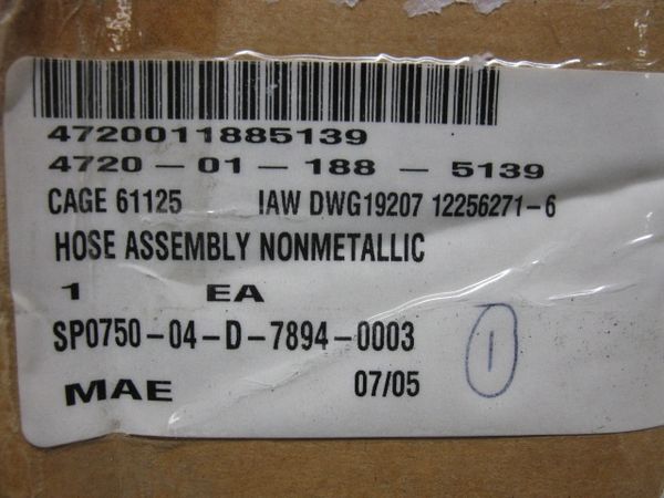 M939 AIR LINE SUPPLY HOSE 12256271-6, 4720-01-188-5139 NOS