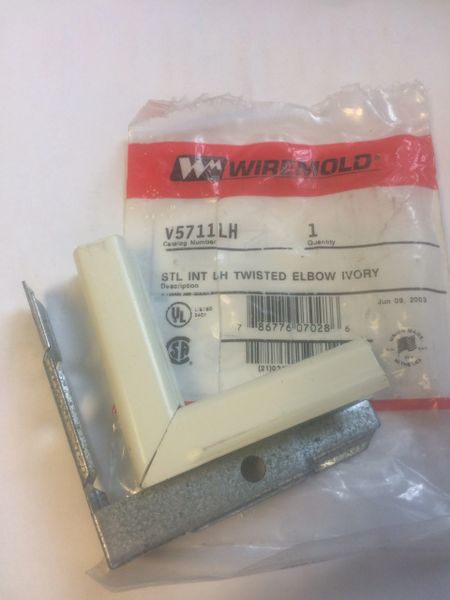 5 WIREMOLD STL INT LH TWISTED ELBOWS, IVORY, V5711LH NEW