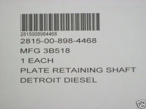 DETROIT DIESEL 53, 71 SERIES PLATE 5131627 NOS