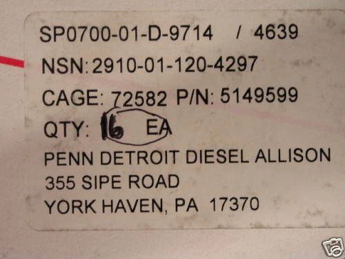 DETROIT DIESEL REPAIR KIT FP HI OUTPUT, 53, 71, 92 NOS