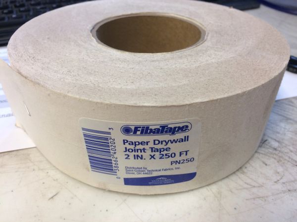 1 CASE OF 12 ROLLS FIBATAPE 2" X 250' PAPER DRYWALL JOINT TAPE PN250 NEW