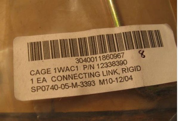 M998 CONNECTING LINK 12338390, 3040-01-186-0967 NOS