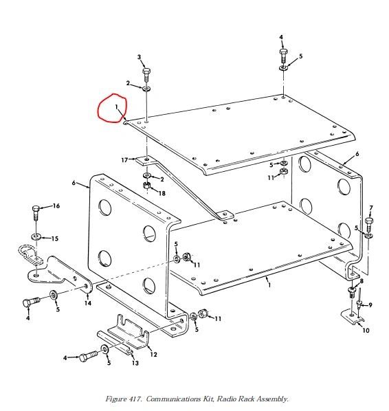 M998 RADIO RACK 5596795, 5975-01-312-5469 NOS