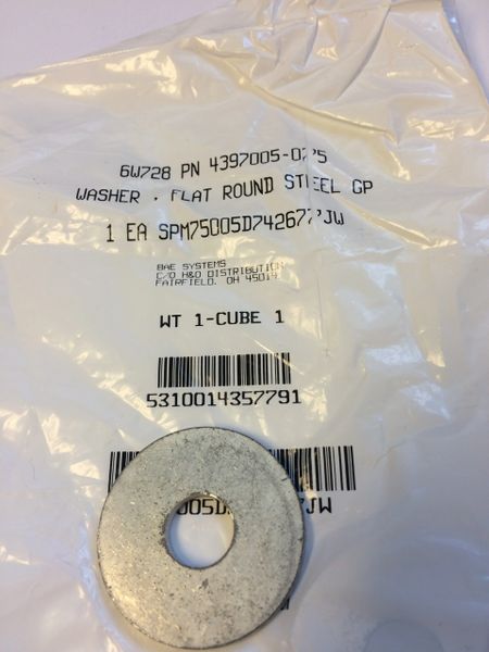 10 FLAT WASHERS 4397005-075, 5310-01-435-7791 NOS