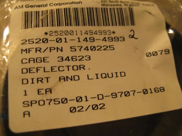 M998 DEFLECTOR 5740225, 2520-01-149-4993 NOS