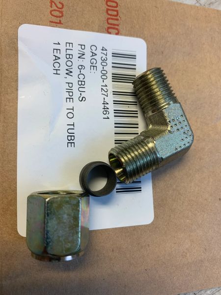 PIPE TO TUBE ELBOW 6-CBU-S, 4730-00-127-4461 NOS