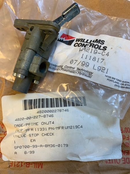 TOGGLE, CHECK VALVE WM219C4, 4820-00-227-8746 NOS