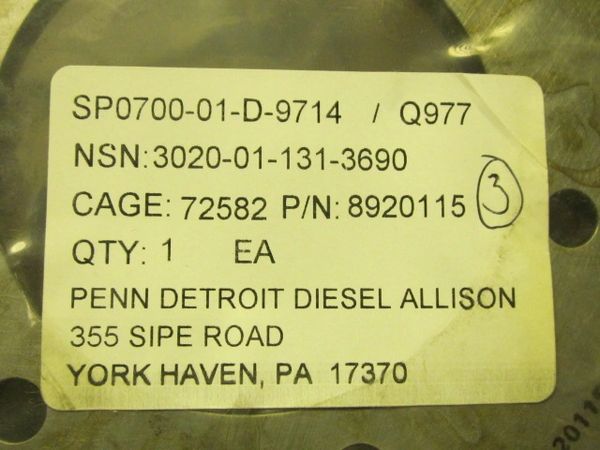 Detroit Diesel PULLEY 3020011313690, 8920115 NOS