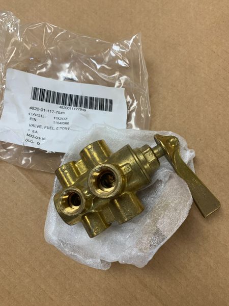 M900 FUEL VALVE, 6 PORT, 11648568, 4820-01-117-7949 NOS