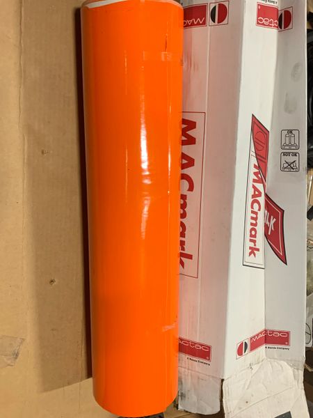 MACTAC MACMARK 24" X 50 YARD ORANGE VINYL FILM CR980707P NEW