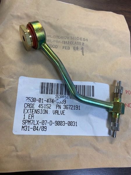 HEMTT EXTENSION VALVE 3672191, 2530-01-474-5539 NOS