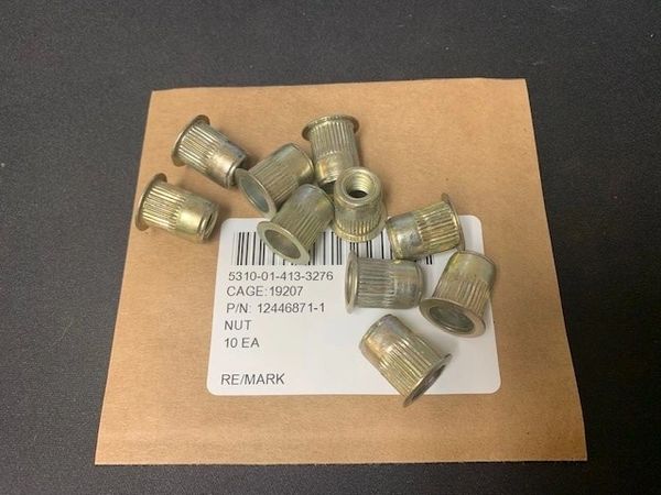 10 M998 BLIND RIVET NUTS 12446871-1, 2026010, 5310-01-413-3276 NOS