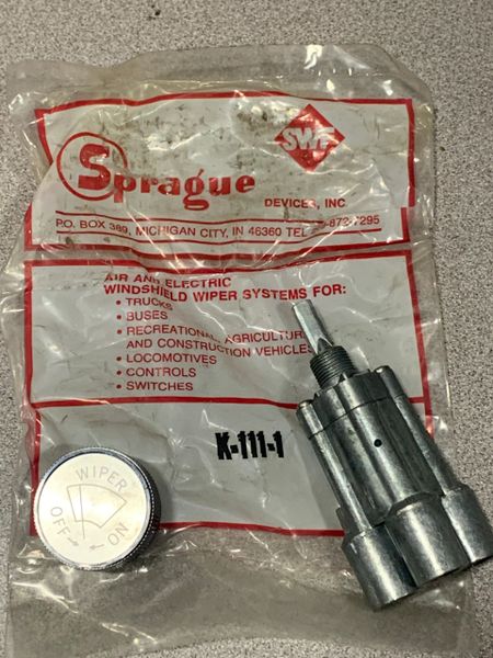 SPRAGUE AIR WIPER CONTROL K-111-1, RM1113001, WITH KNOB NOS