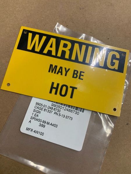 WARNING DECAL 5-13-3773, 9905-01-248-8730 NOS