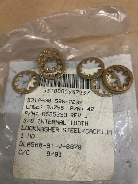 25 M998 LOCKWASHERS MS5333-42, 5310-00-595-7237 NOS