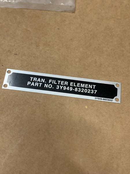 INSTRUCTION PLATE 6603652, 9905-01-298-2744 NOS