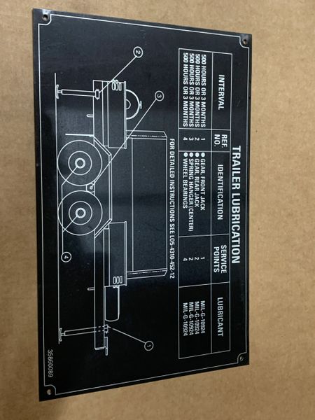 INSTRUCTION PLATE 35860089, 9905-01-506-0960 NOS