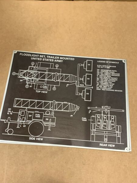 FLOODLIGHT TRAILER HLT-3K-5K-MIL INSTRUCTION PLATE NOS