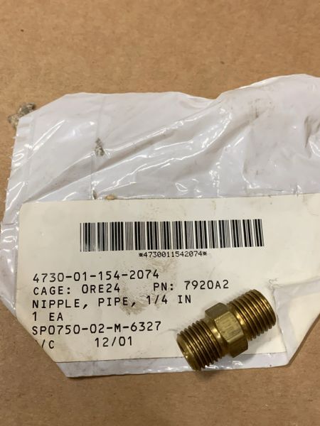 HEMTT PIPE NIPPLE 2248550, 7920A2, 4730-01-154-2074 NOS