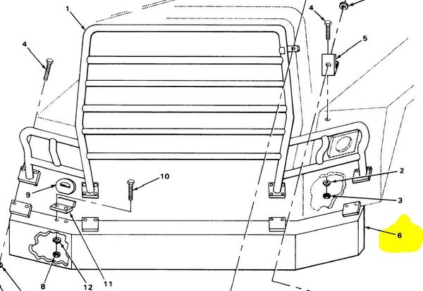 M915 SERIES FRONT BUMPER M/033-20001, 2540-01-077-6401 NOS