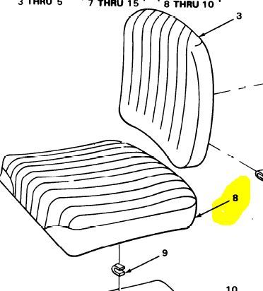 M915 SERIES BOTTOM CUSHION MA63-21153, 2540-01-155-2380 NOS