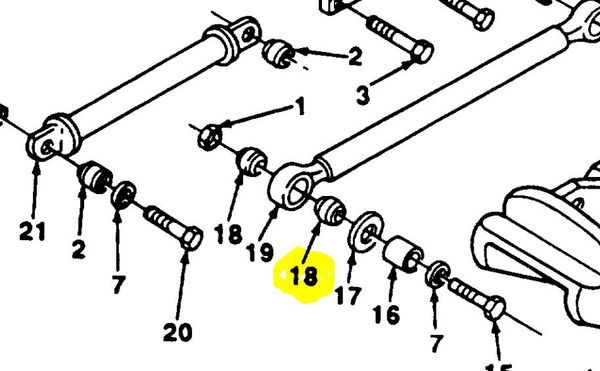 MULTI VEHICLE SHOCK BUCHING 7409618, 103260, 5365-00-740-9618 NOS